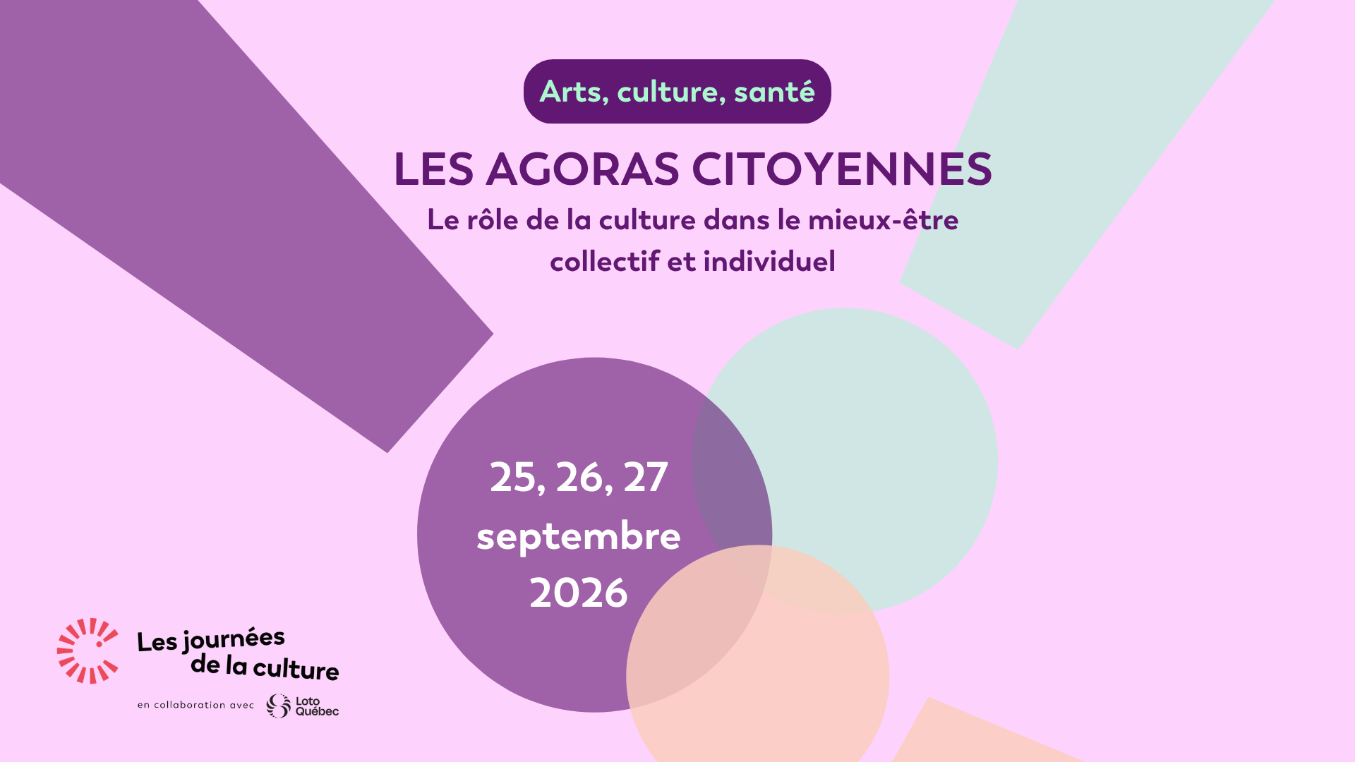 Les Agoras citoyennes - 25, 26, 27 septembre 2026